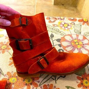 Free People Orange Suede Boots